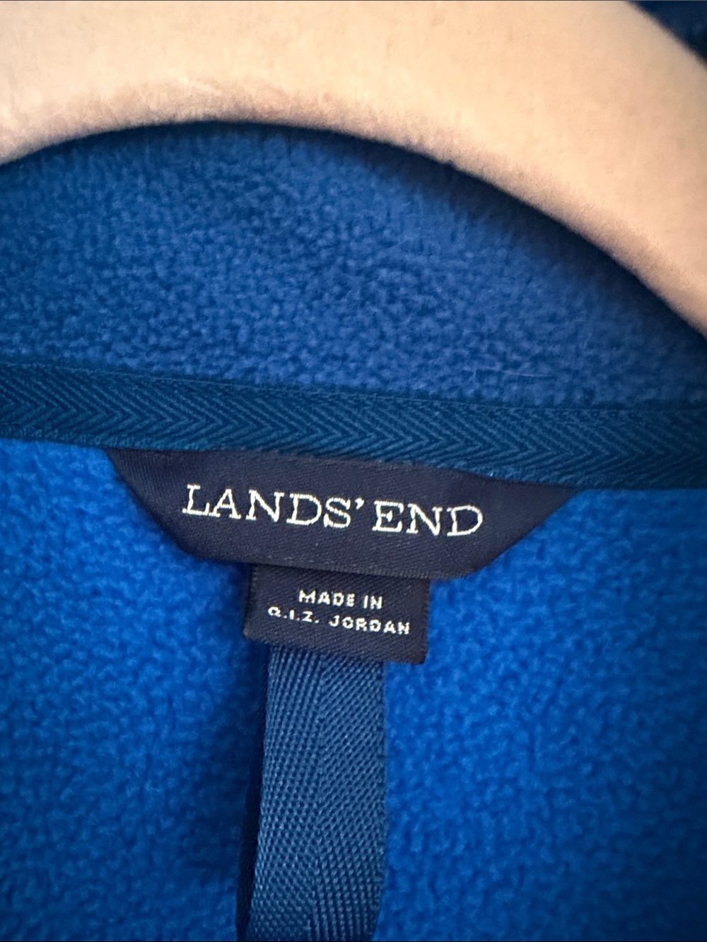 Men’s Lands' End Royal Blue Full-Zip Fleece Jacket - Picture 2 of 6